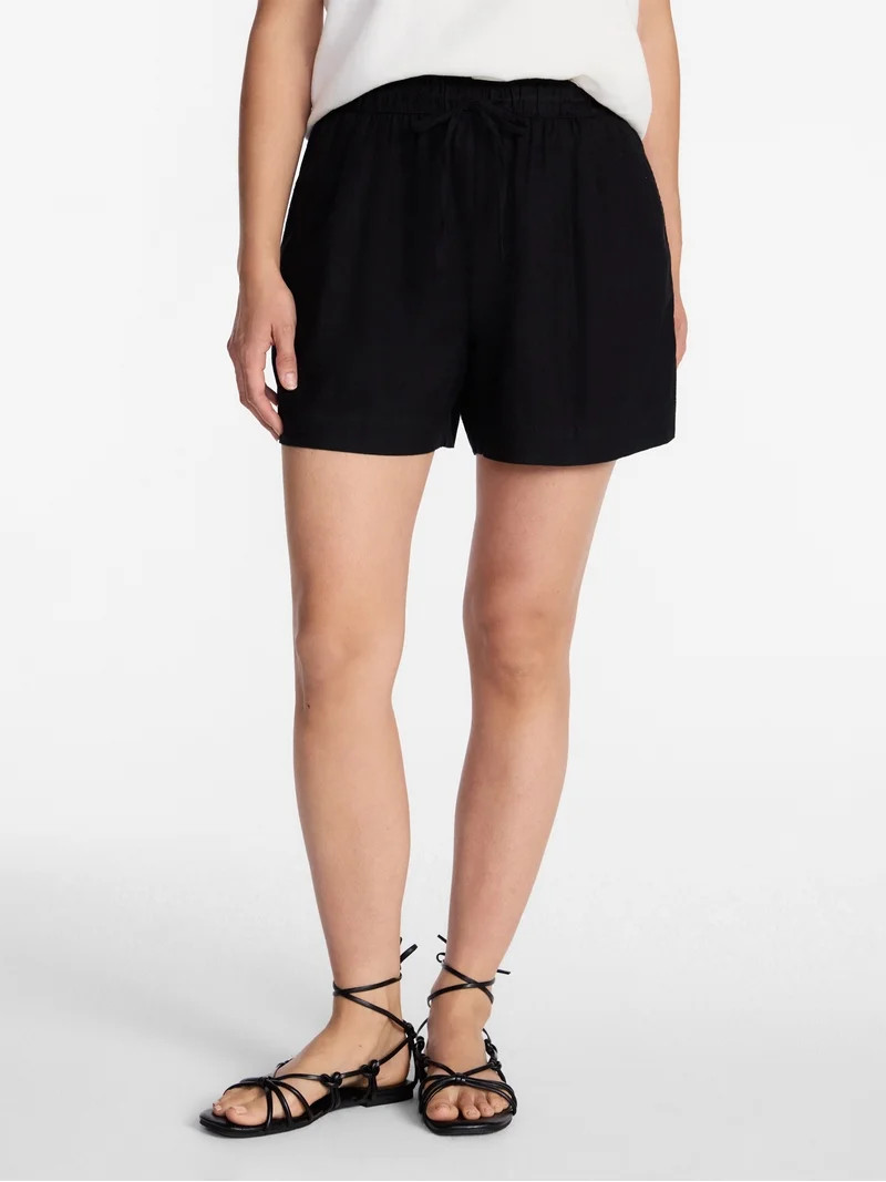 Time and Tru Women's Linen Blend Shorts, Sizes XS-XXXL | Walmart (US)