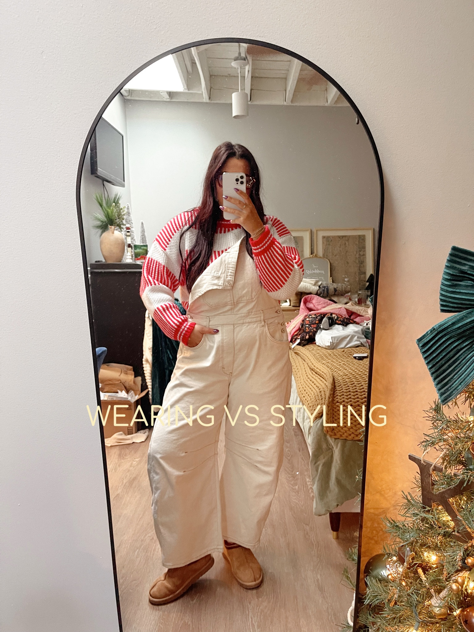 Xl in overalls - would do a large 
Large in sweater 
10 in shoes, would size up 


#LTKStyleTip #LTKFindsUnder50 #LTKMidsize