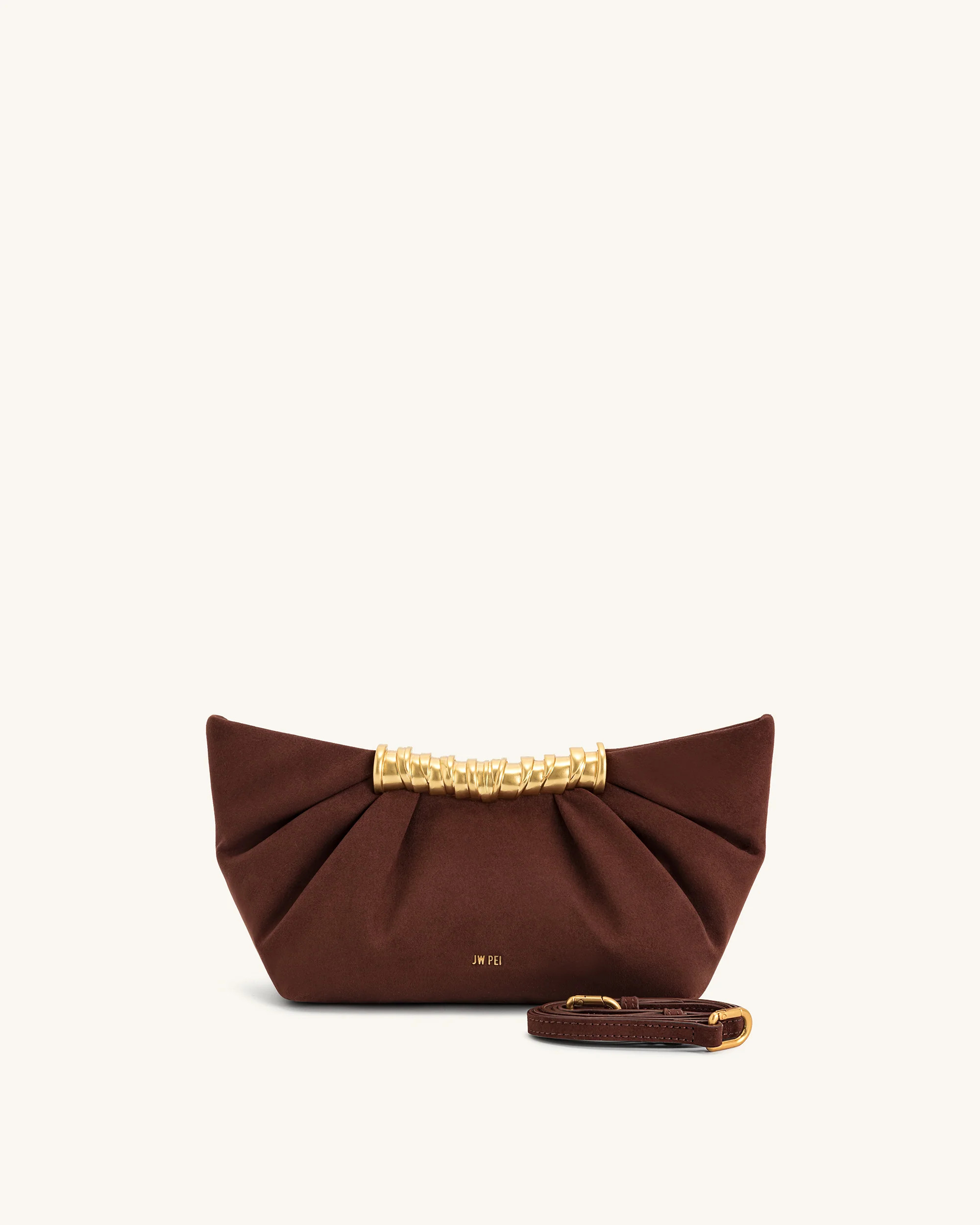 Leia Pleated Clutch - Dark Brown | JW PEI US