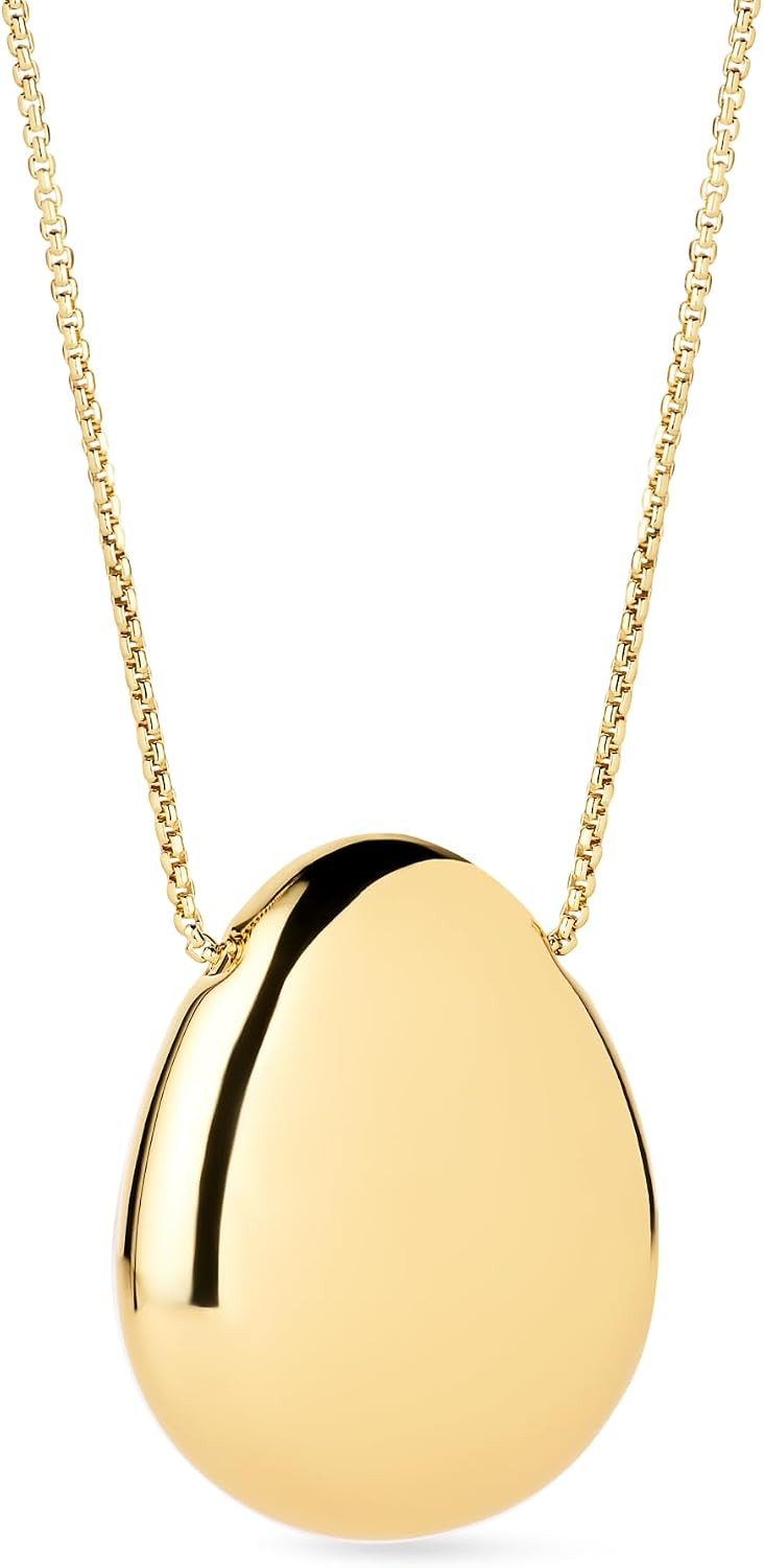 Ana Luisa Pebble Pendant Necklace for Women - 14K Gold Plated and Silver Rhodium Plated Trendy Teardrop Necklace with Lobster Clasp - Hypoallergenic, Water-Resistant, Tarnish-Free Jewelry | Amazon (US)