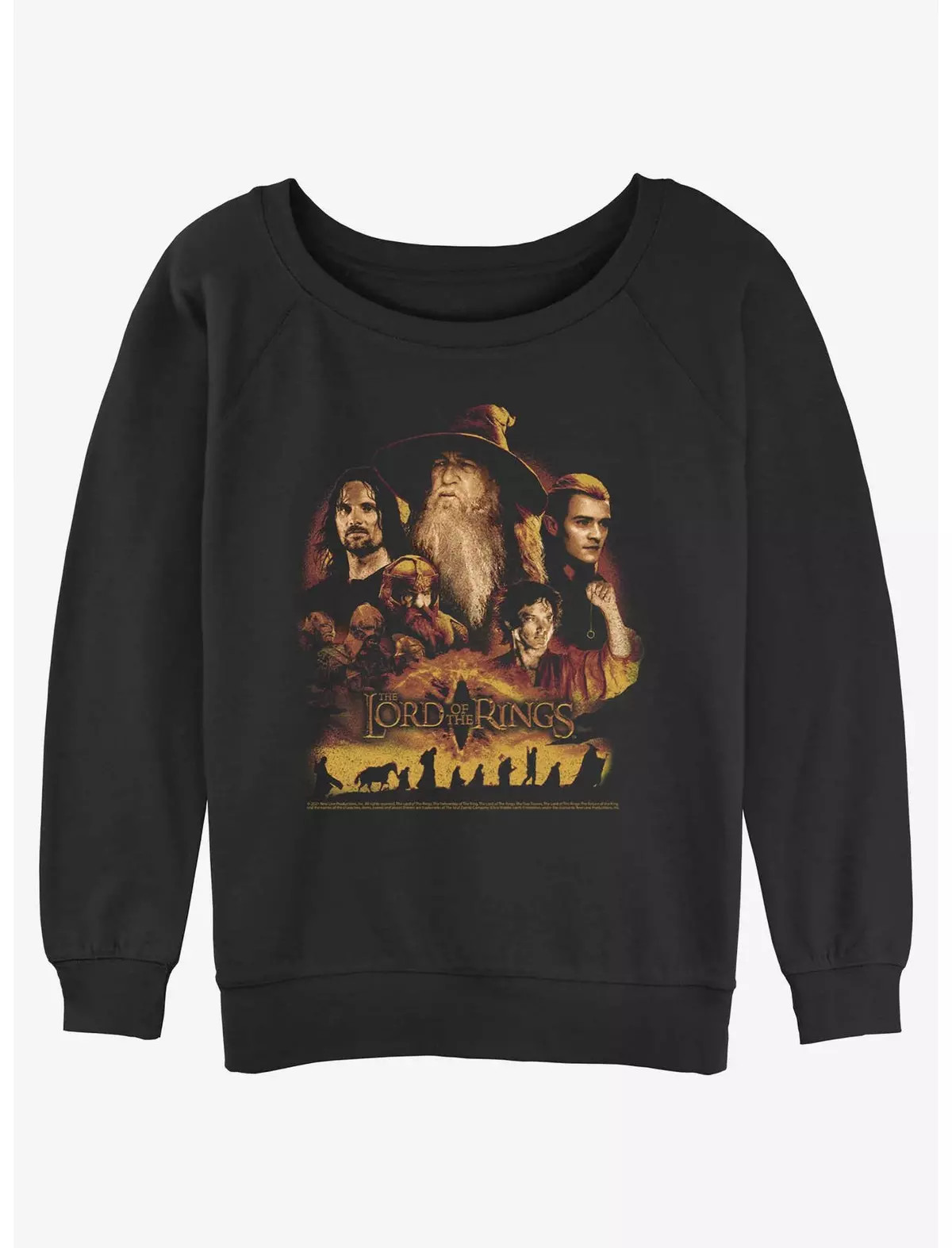 The Lord of the Rings Character Heads Womens Slouchy Sweatshirt | BoxLunch