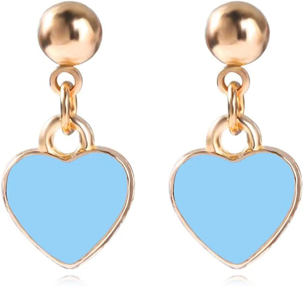 Liaght Weight Minimalism Red Love Heart Dangle Earrings Unique Elegant Red Enamel Heart Drop Earr... | Amazon (US)