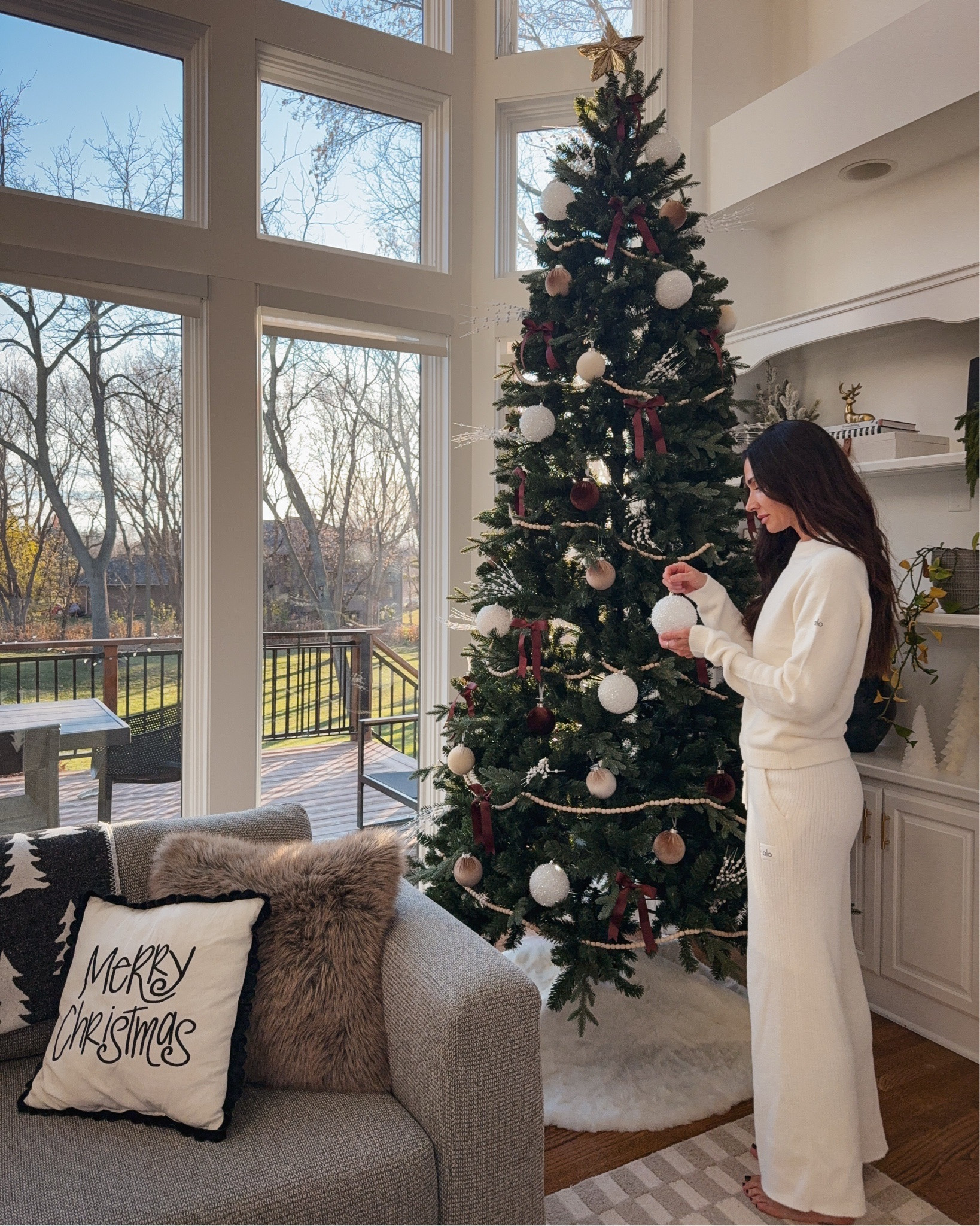 This alo set is a splurge for sure. But keep your eyes peeled for another sale. It is oh so soft and comfy.  The perfect lounge around through the holidays outfit, Christmas morning outfit, ski trip outfit. I’ll be getting my moneys worth that’s for sure! Pants in a size S and this top is a L, I wanted it to fit a little looser. 

#LTKHoliday #LTKGiftGuide #LTKootd