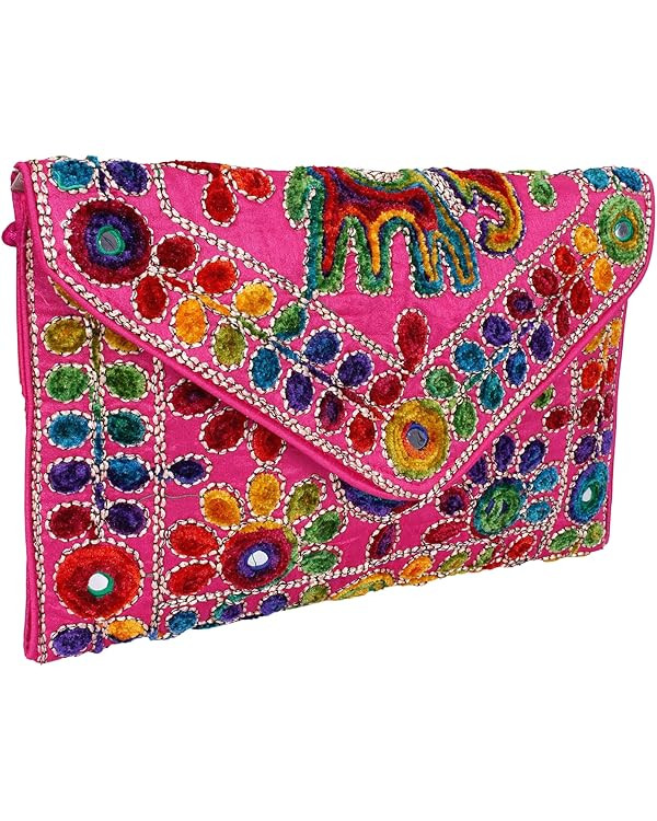 Rajasthani Jaipuri Art Sling Bag Foldover Clutch Purse Quality Checked | Amazon (US)