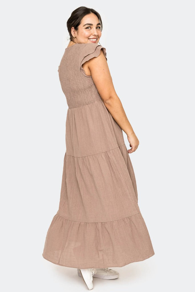 Smocked Flutter Dress | Gibson