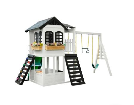 Outdoor play set, swing set, white play set, farm house, black and white, outdoor toys

#LTKsalealert #LTKSeasonal #LTKkids