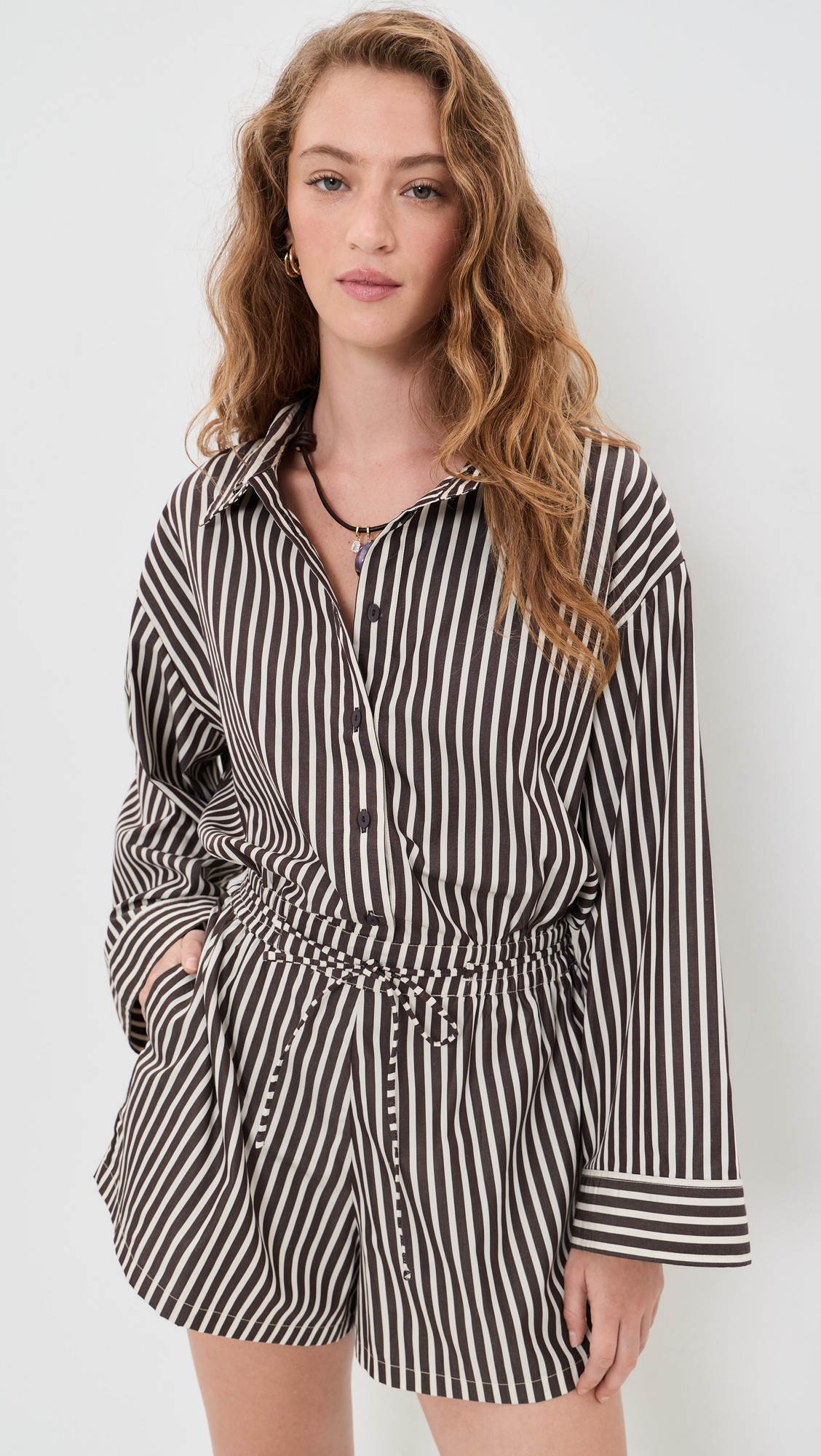 FAITHFULL Belas Romper Rita Stripe Port M | Shopbop