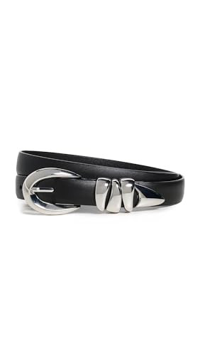 Madewell Women's Chunky Metal Leather Belt, True Black, XL | Amazon (US)