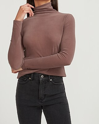 Mock Neck Long Sleeve Tee | Express