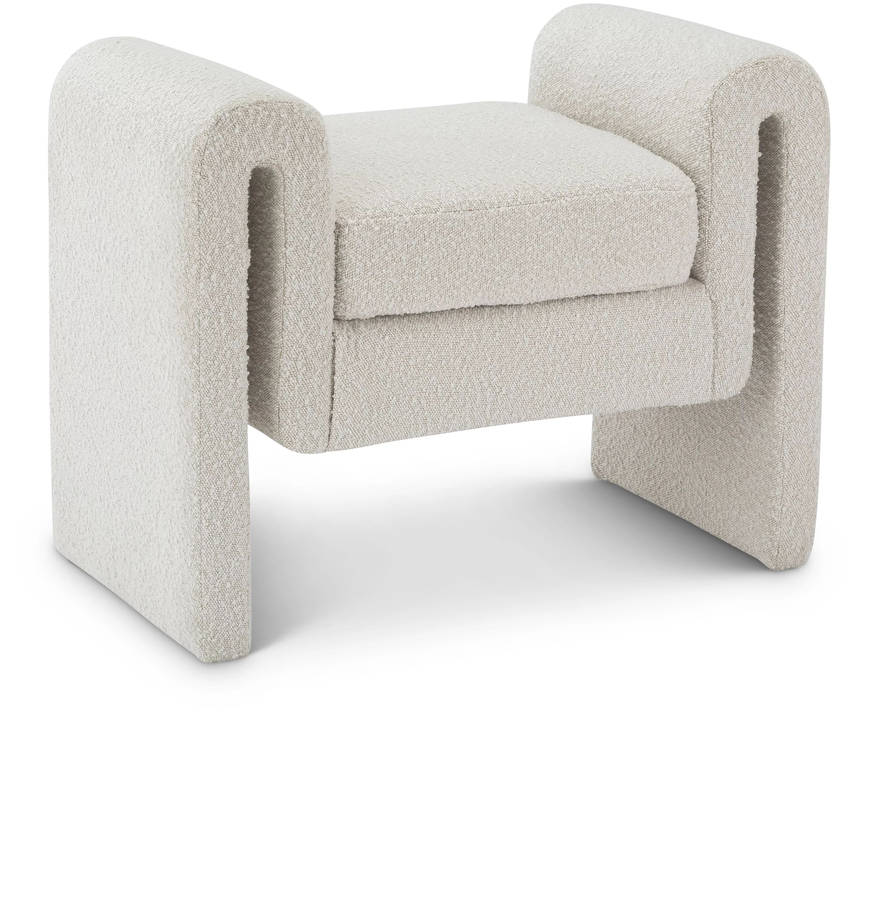 Meridian Furniture Stylus Cream Boucle Fabric Bench | Walmart (US)
