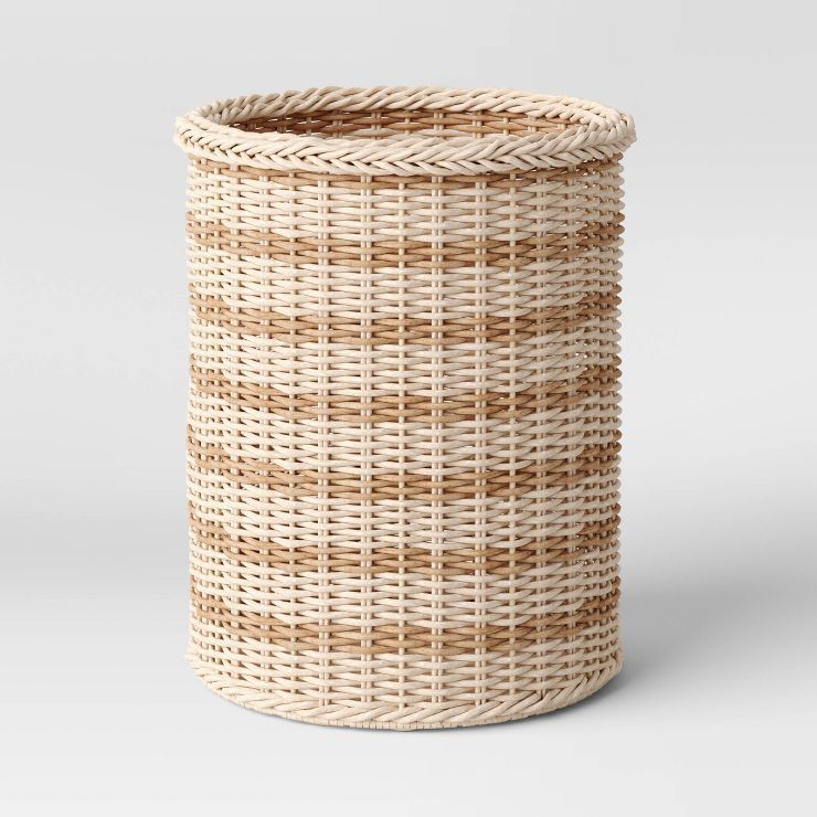 Outdoor Variegated Manmade Rattan Decorative Basket - Threshold™ designed with Studio McGee | Target