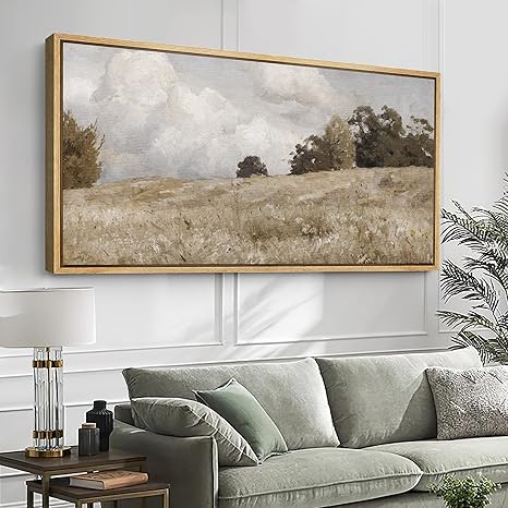 SIGNFORD Extra Large Framed Canvas Print Wall Art Rustic Countryside Landscape Illustrations Mode... | Amazon (US)