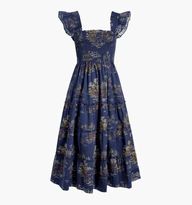 The Ellie Nap Dress - Navy Equestrian Toile | Hill House Home