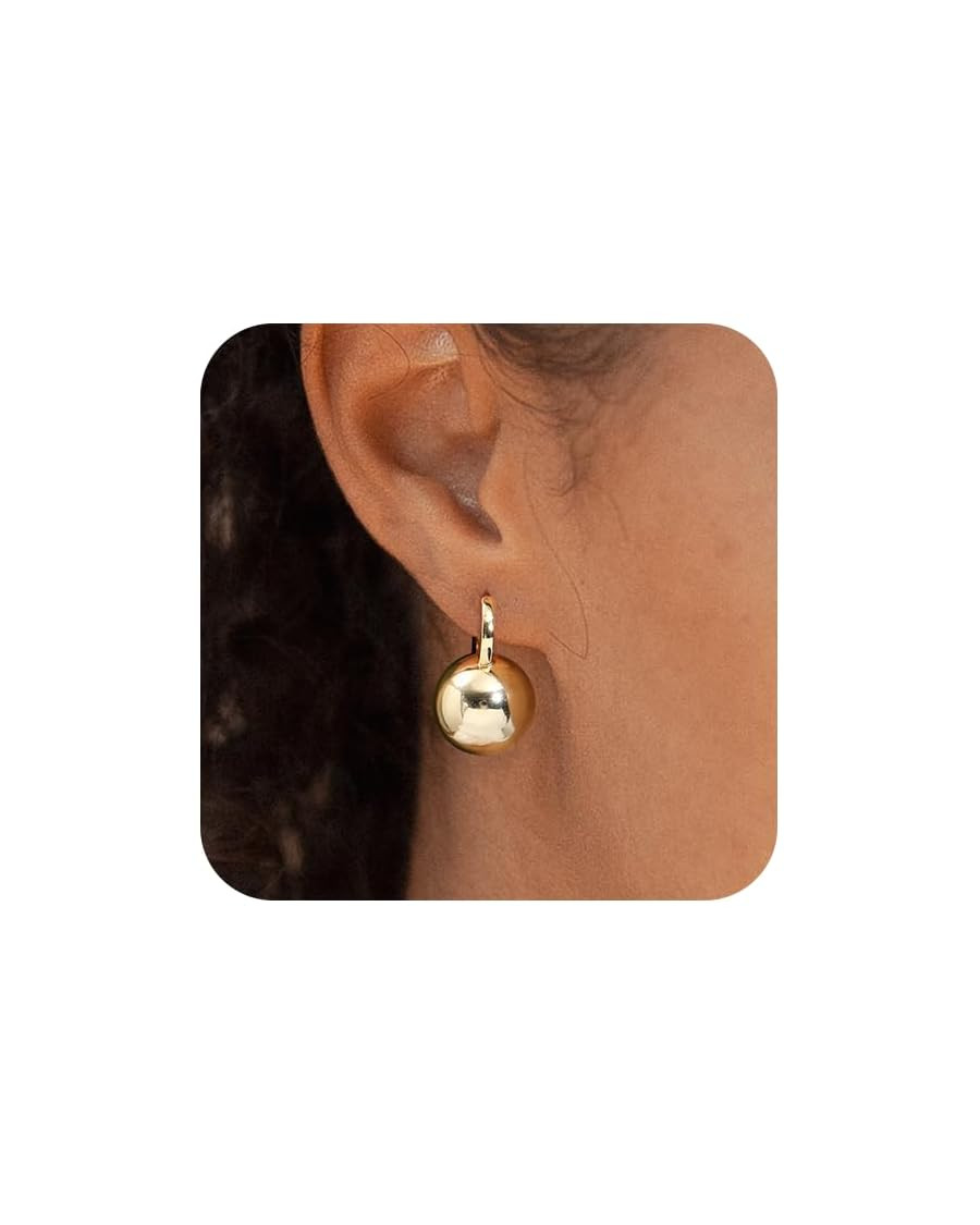 Gold Ball Dangle Earrings for Women Sterling Silver Ball Drop Earrings Hypoallergenic Round Ball ... | Amazon (US)
