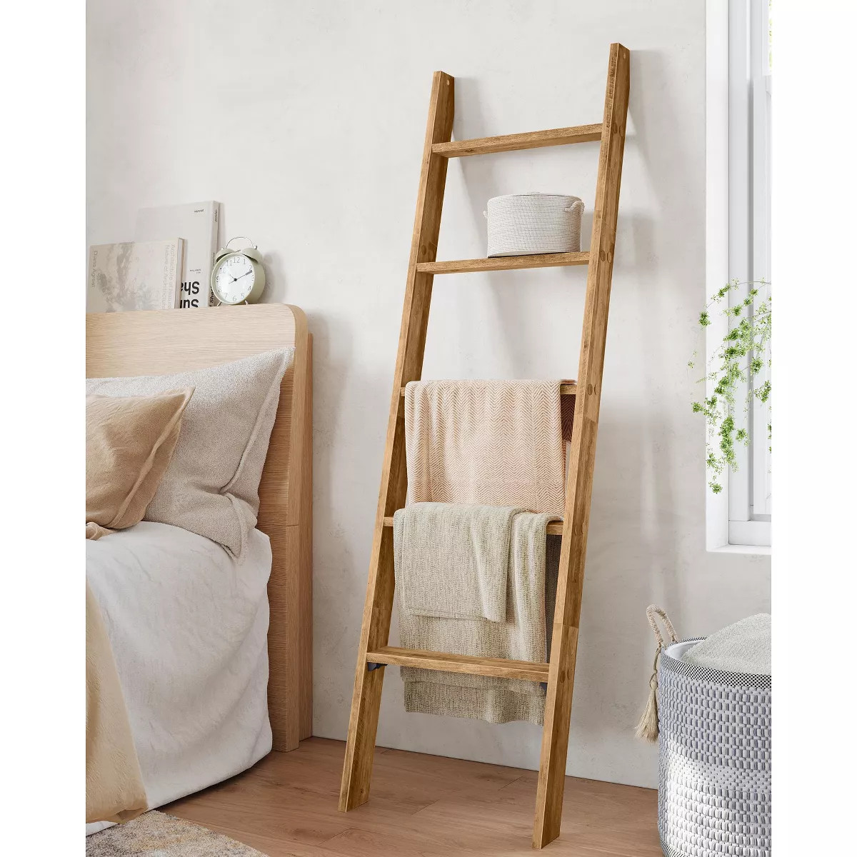VASAGLE Blanket Ladder Decorative Farmhouse for The Living Room, 5-Tier Ladder Shelf, Ladder Rack... | Target