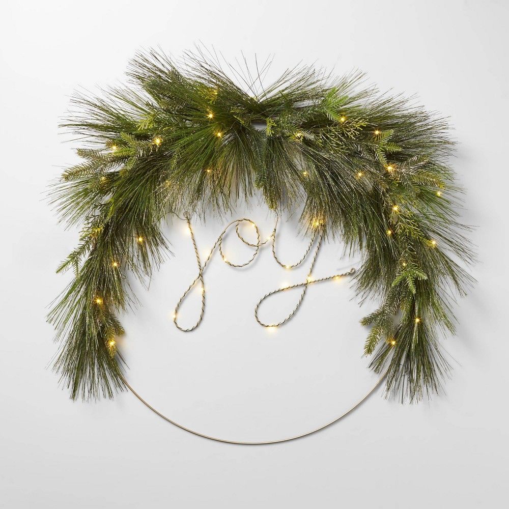 LIT LED JOY Wreath - Wondershop | Target