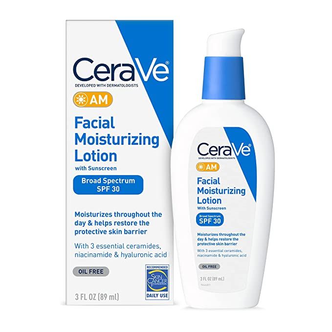 CeraVe AM Facial Moisturizing Lotion SPF 30 | Oil-Free Face Moisturizer with Sunscreen | Non-Come... | Amazon (US)