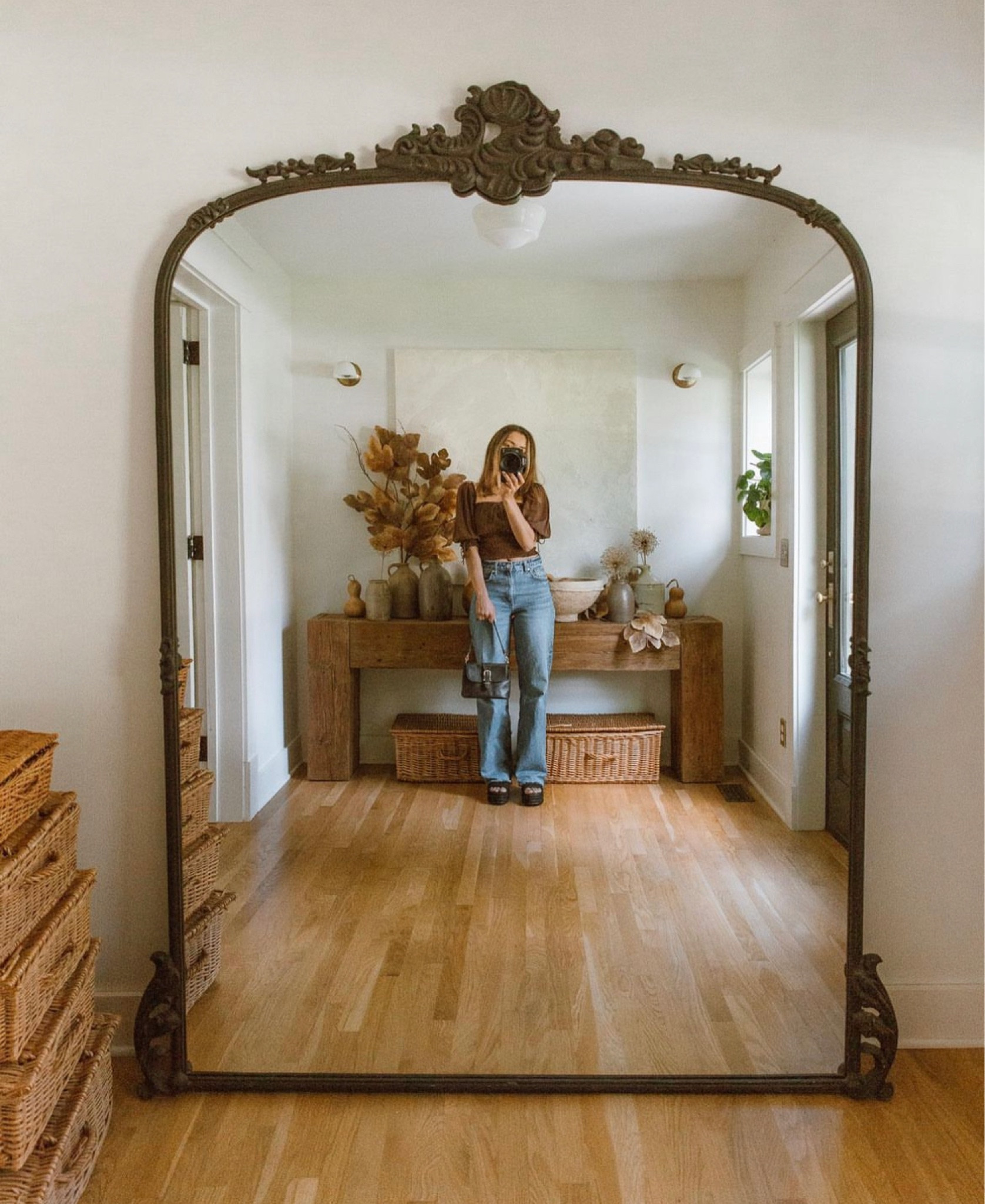 Amelie Grand Floor Mirror in Black curated on LTK