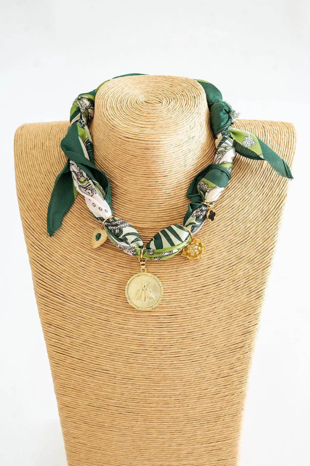 Reese - Green Bee Charm -  Scarf Necklace | Lisi Lerch Inc
