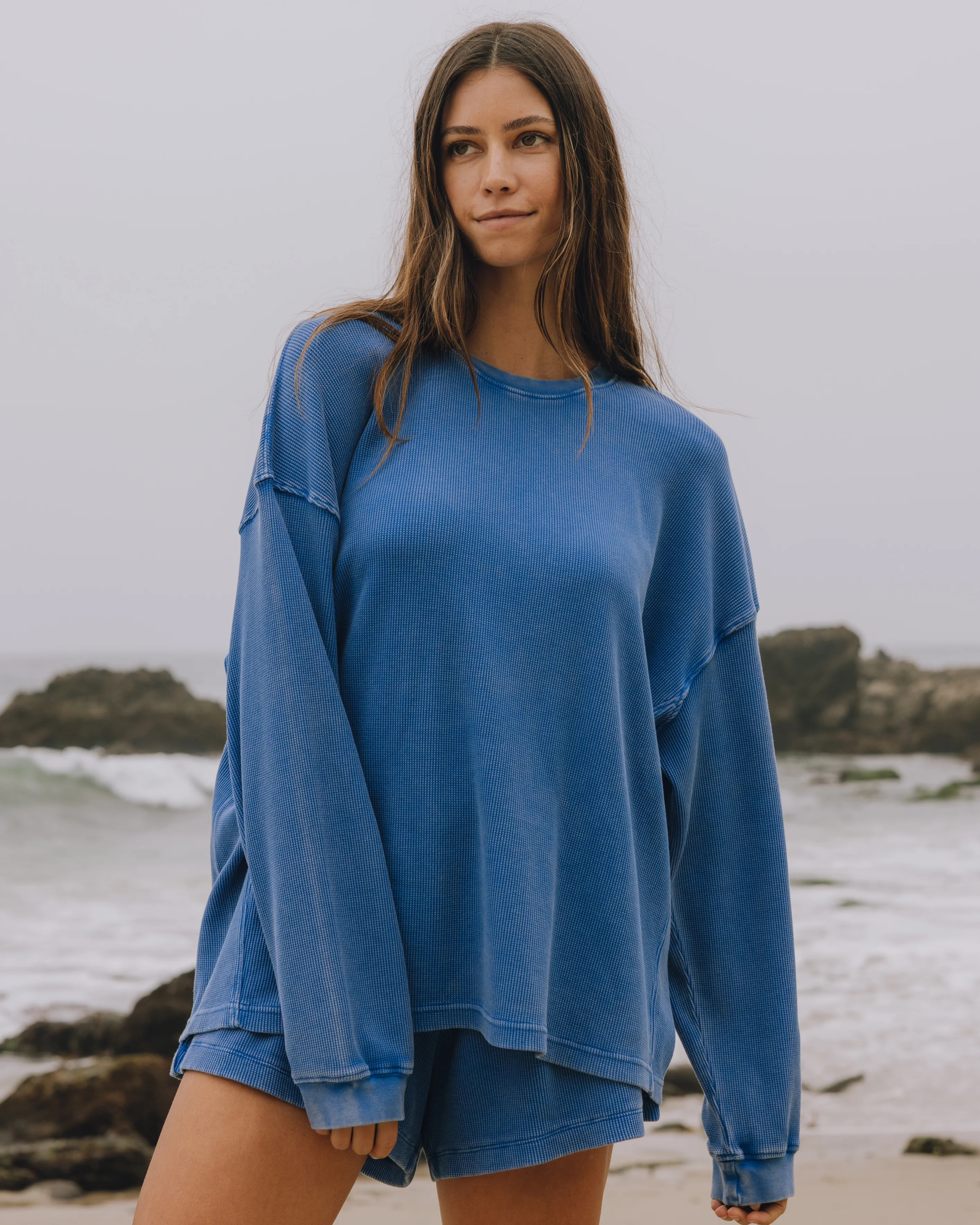 Oversized Thermal - Sunbleached Cobalt | Daily Drills