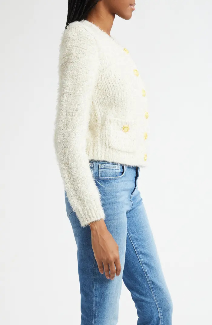Una Crop Eyelash Tweed Cardigan | Nordstrom