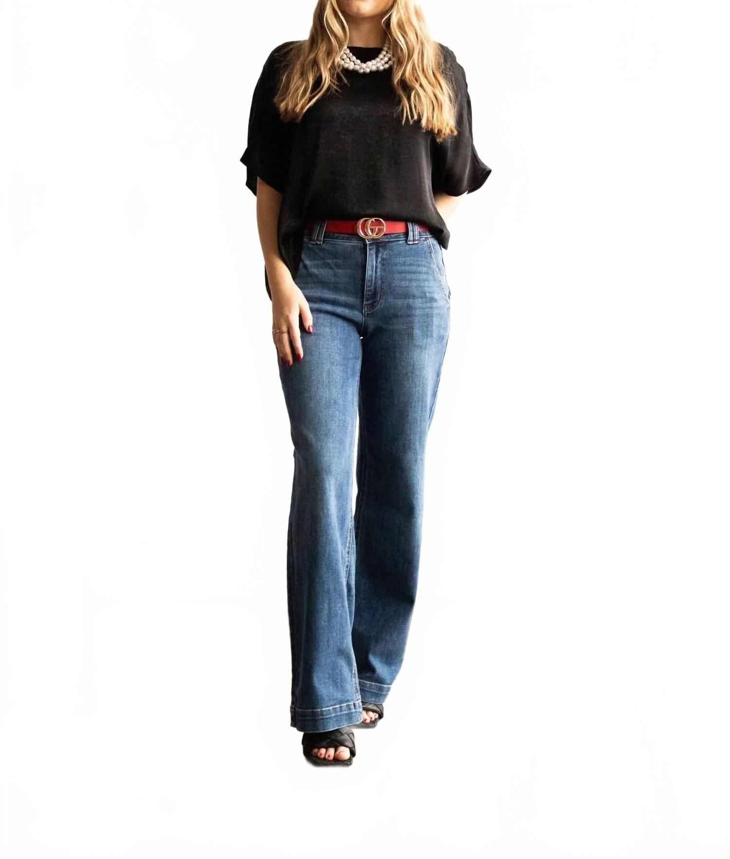 Highwaist Wide Leg Jeans In Blue | Shop Simon