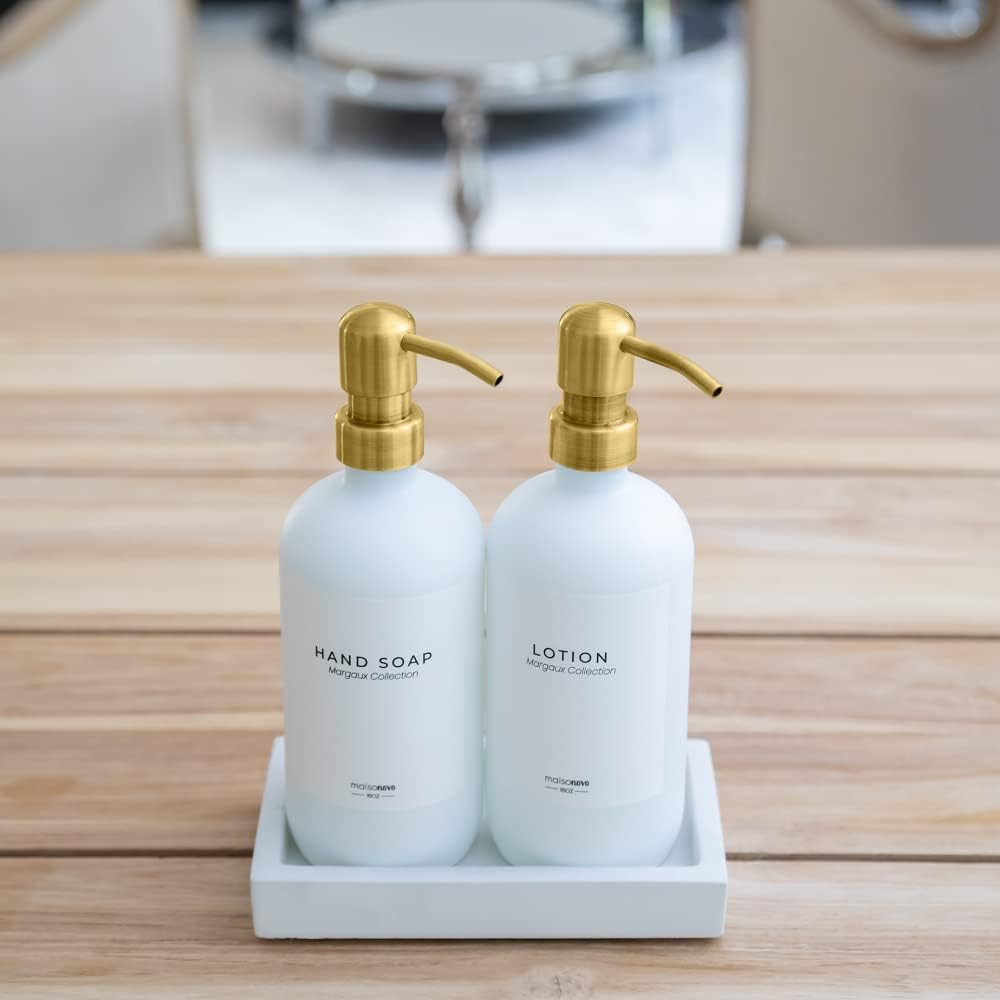 MaisoNovo Glass Soap Dispenser with Pump and Concrete Tray | Vintage Soap Dispenser Bathroom and ... | Amazon (US)