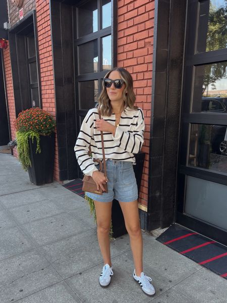 Amazon striped knit pullover🍂 size up! Wearing a medium and size 0 shorts

Fall fashion / fall style / amazon finds / striped sweater / sambas outfit / transitional outfit



#LTKstyletip #LTKfindsunder50