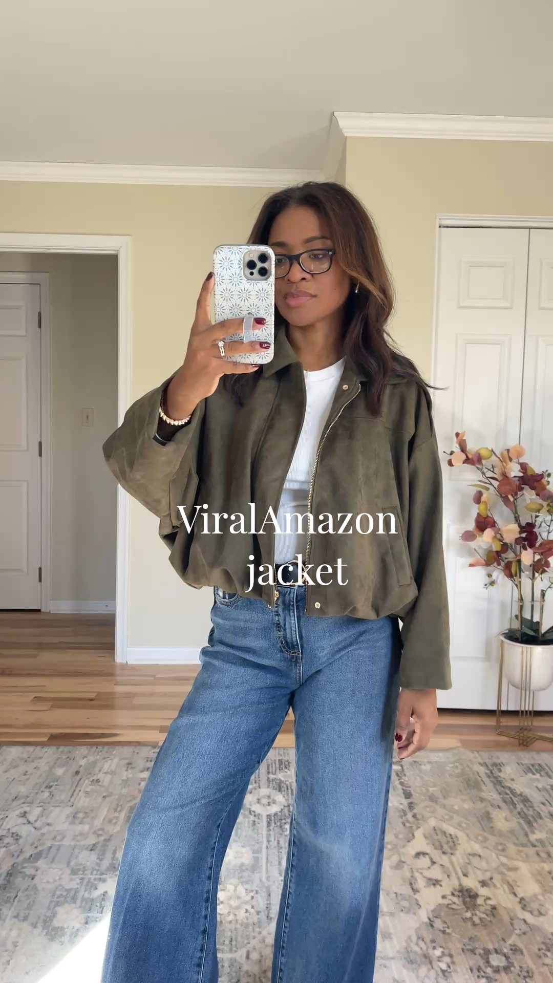 Amazon bomber jacket! This is a great look for less item and will sell out quick! Wearing a small 

#ltkfindsunder100 #ltkover40 #ltkfindsunder50