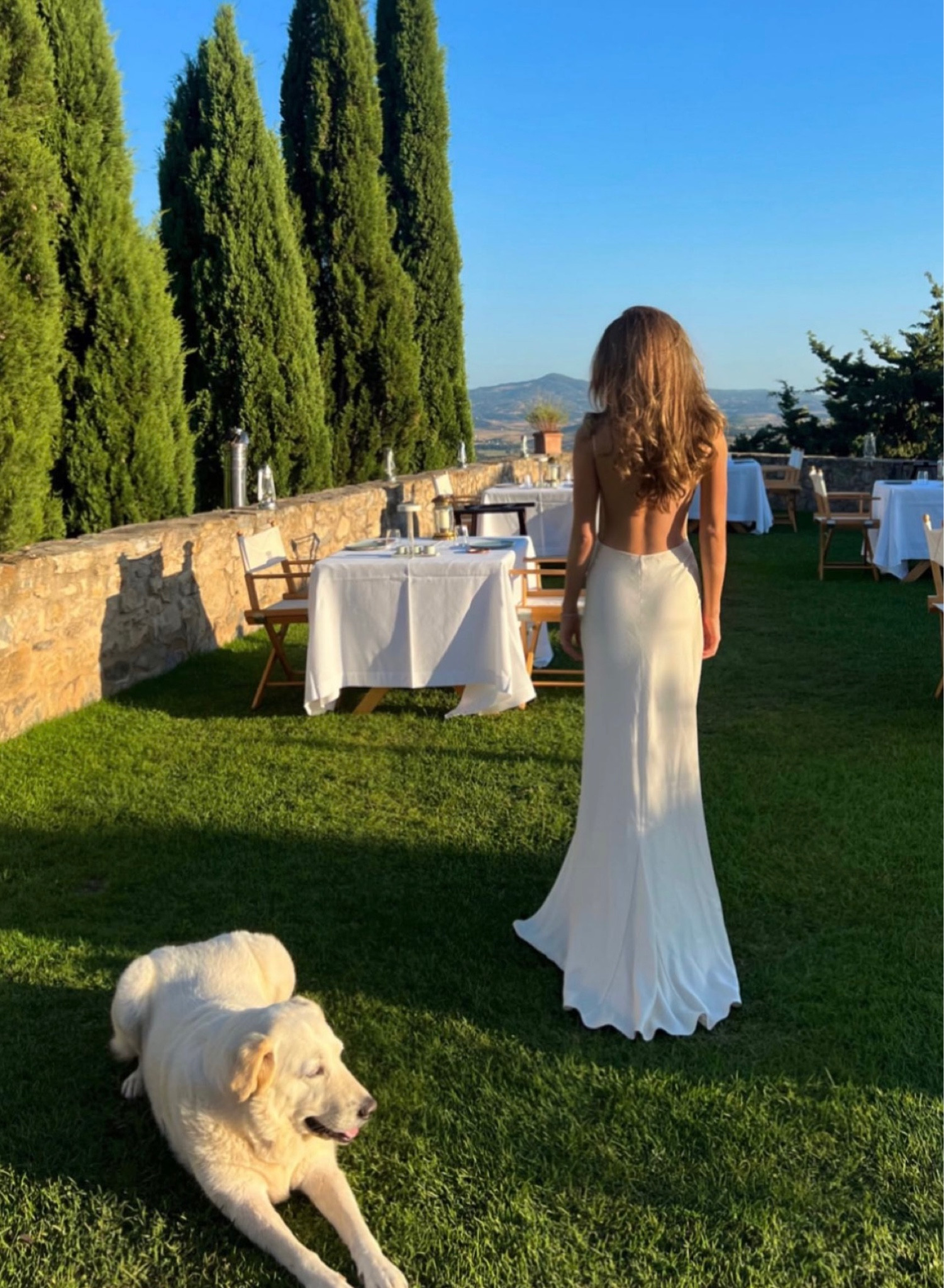 Backless white maxi dress, summer dress, Italy outfit, summer inspiration, sundress, maxi dress, evening gown, backless dress, all white outfit, summer style 

#LTKstyletip #LTKeurope #LTKSeasonal