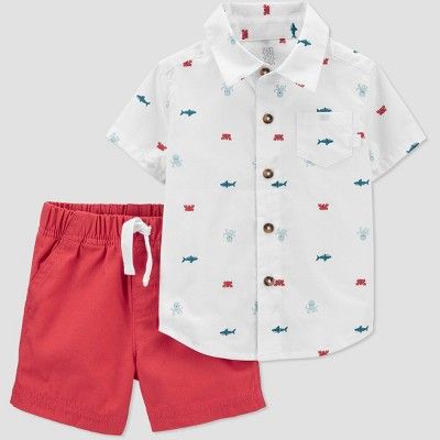 Baby Boys' 2pc Sea Creature Top & Bottom Set - Just One You® made by carter's Red | Target