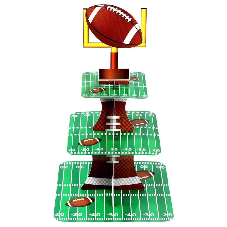 Nuenen Football Theme Party Cupcake Stand Decorations, 3 Tier Cupcake Concession Tower Sports The... | Amazon (US)