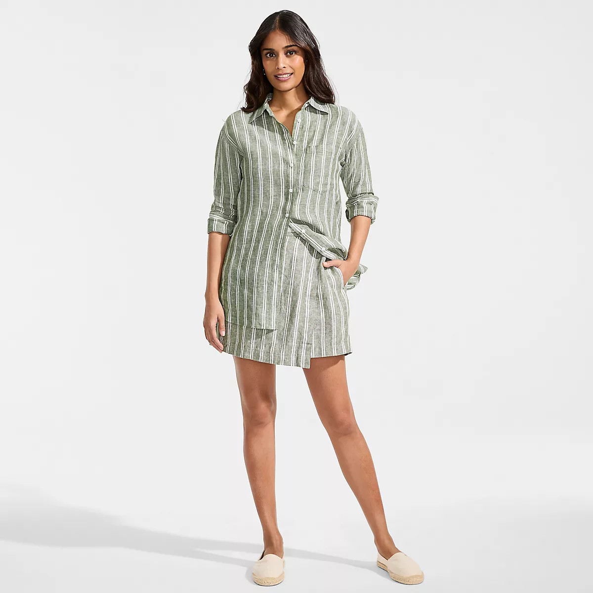 Women's Linen Above the Knee Skort | Lands' End (US)