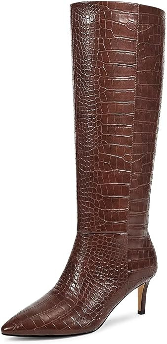wetkiss Knee High Boots for Women, with Kitten Heel and Pointed Toe Design, Classic and Sexy | Amazon (US)