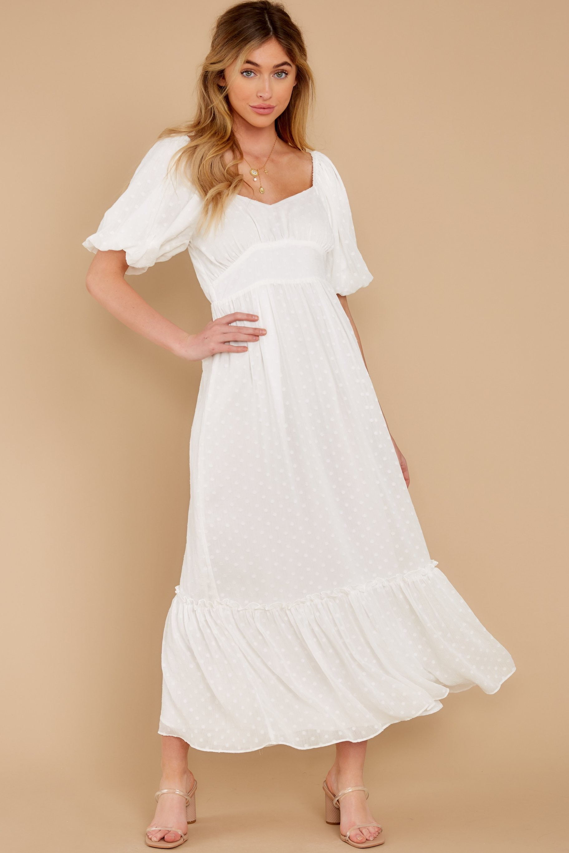 Feeling Butterflies White Maxi Dress | Red Dress 