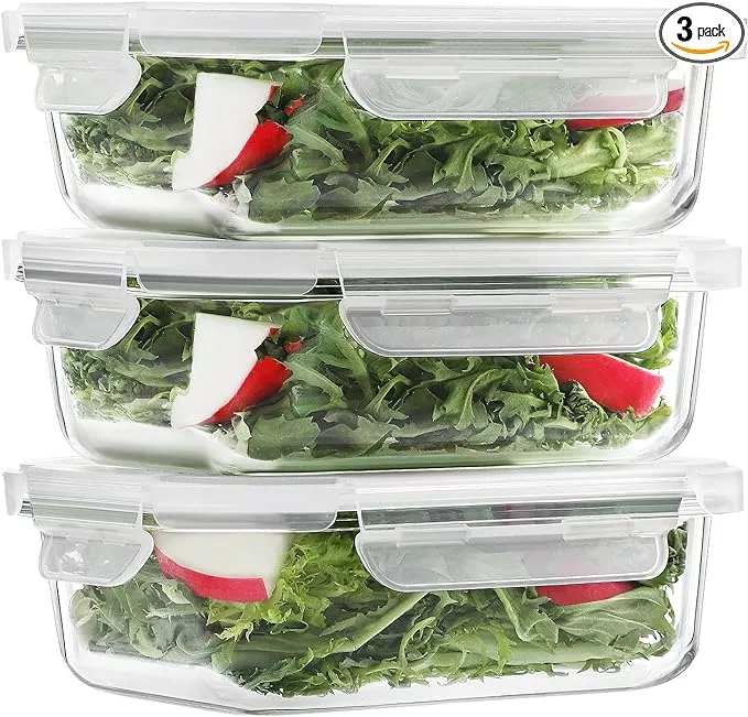 HOMBERKING 12 Pack Glass Food Storage Containers with Lids