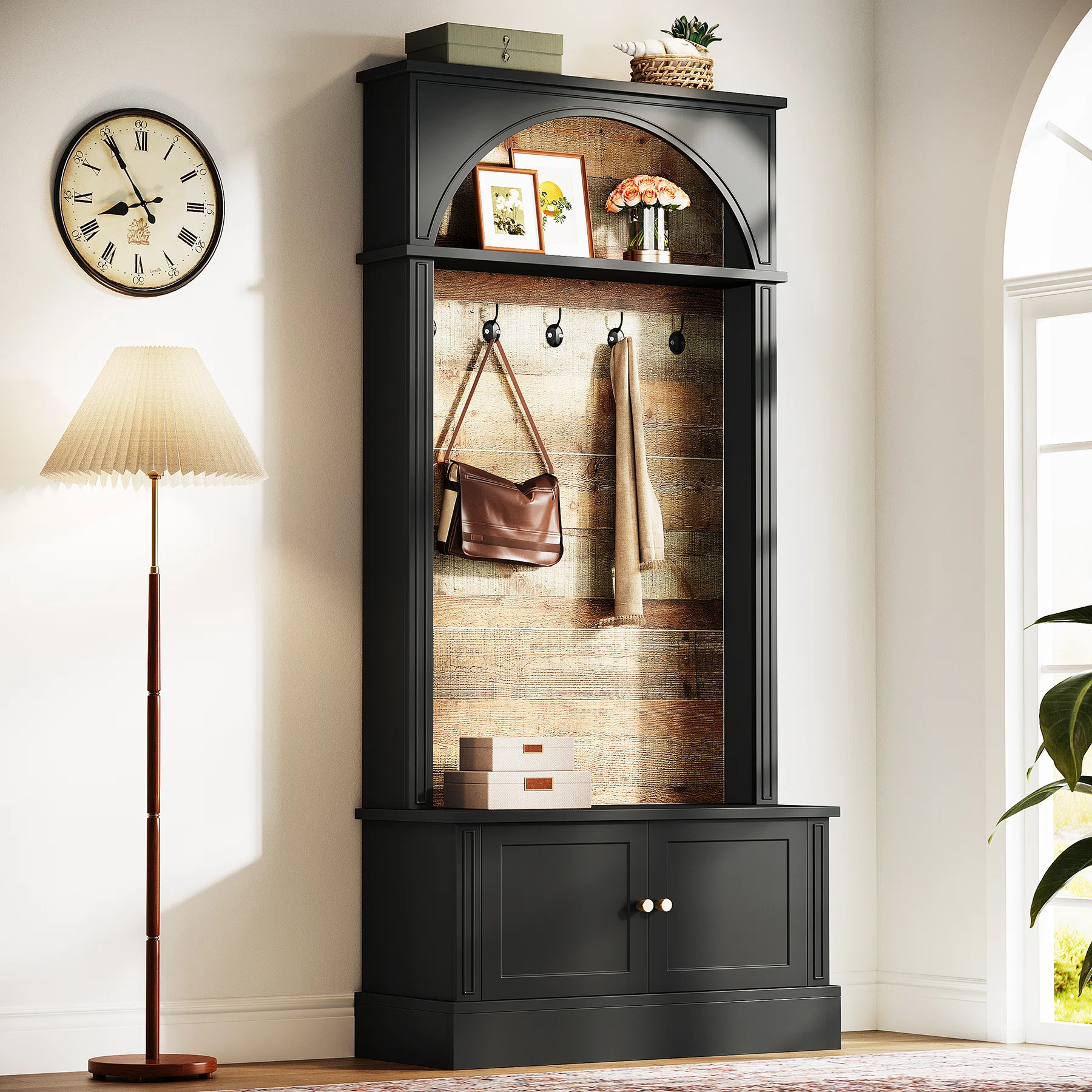 Hall Tree With Bench And Shoe Storage, 4-In-1 Entryway Bench With Coat Rack | Wayfair North America