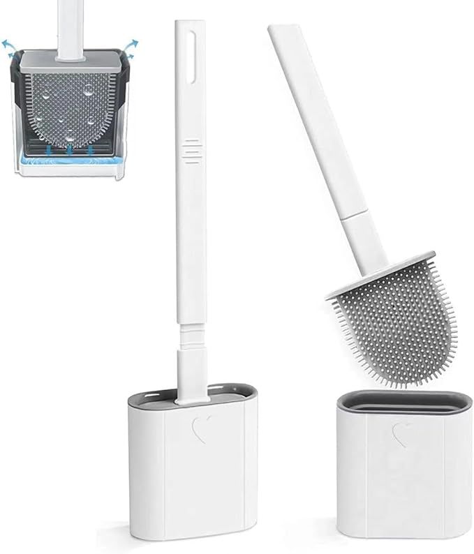 2 Pack Toilet Brush, Toilet Bowl Brush and Holder with Ventilated Holder, Toilet Scrubber with Si... | Amazon (CA)