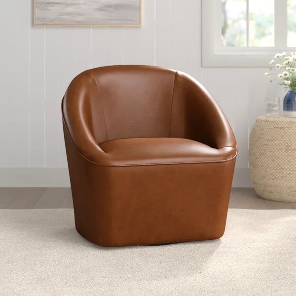 Jaxton Upholstered Swivel Barrel Chair | Wayfair North America