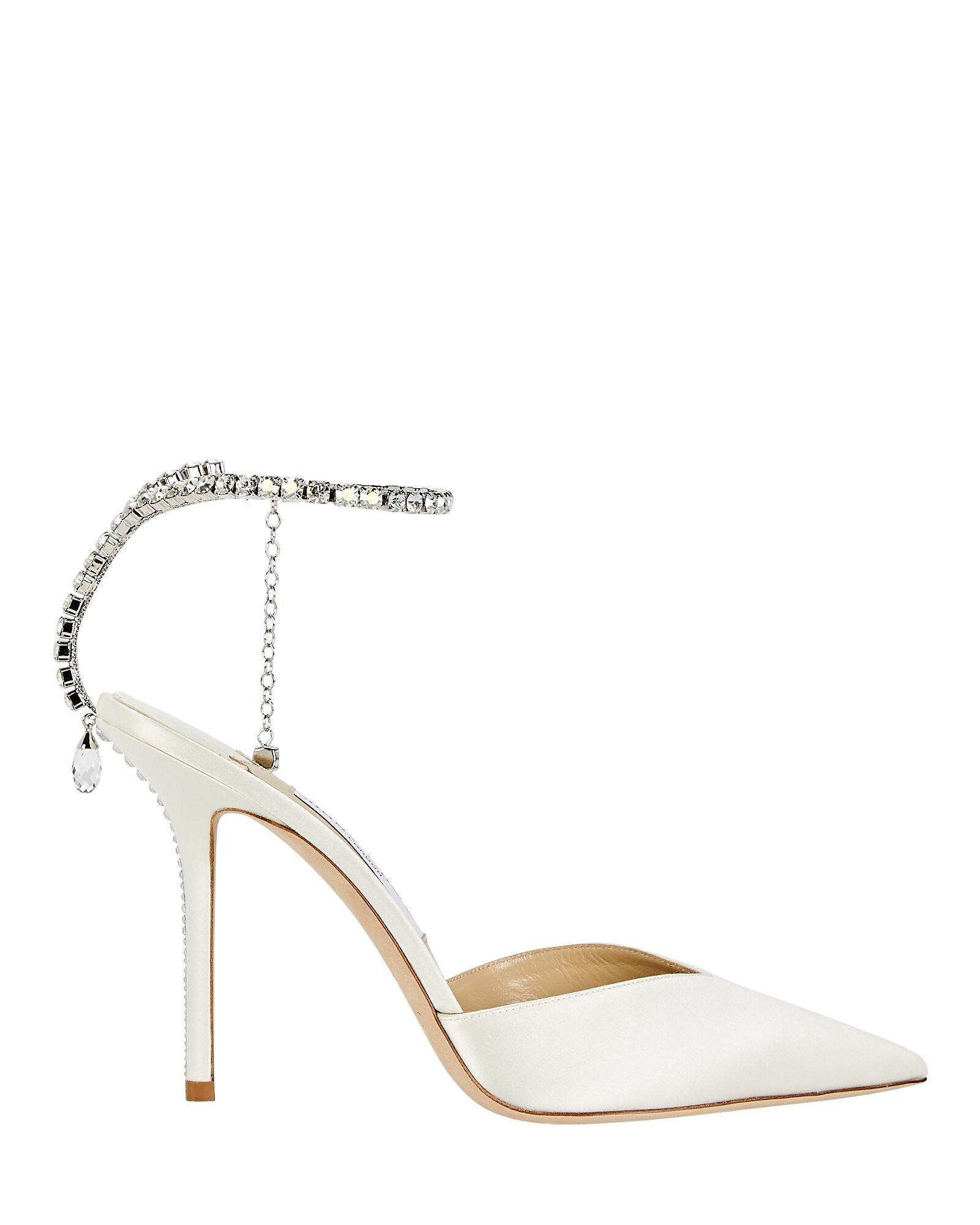 Saeda Crystal-Embellished Leather Pumps | INTERMIX
