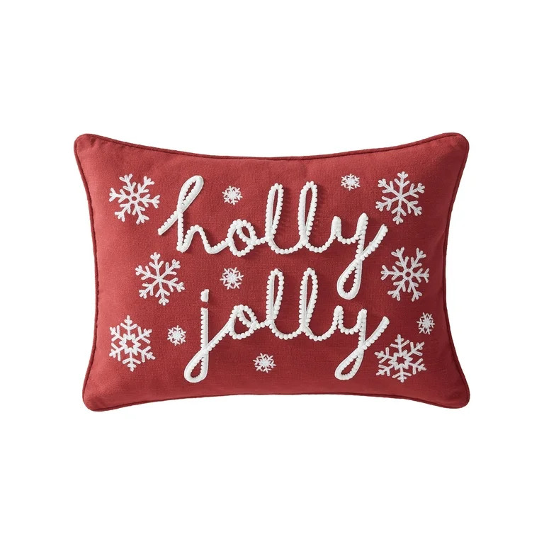Mainstays Holly Jolly Decorative Throw Pillow, 14”x20 - Walmart.com | Walmart (US)
