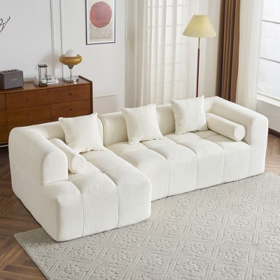 Modular Sectional Sofa with 5 Pillows, Free-combined Sofa Couch with Chaise Lounge & Loveseat, Beige-ModernLuxe | Target
