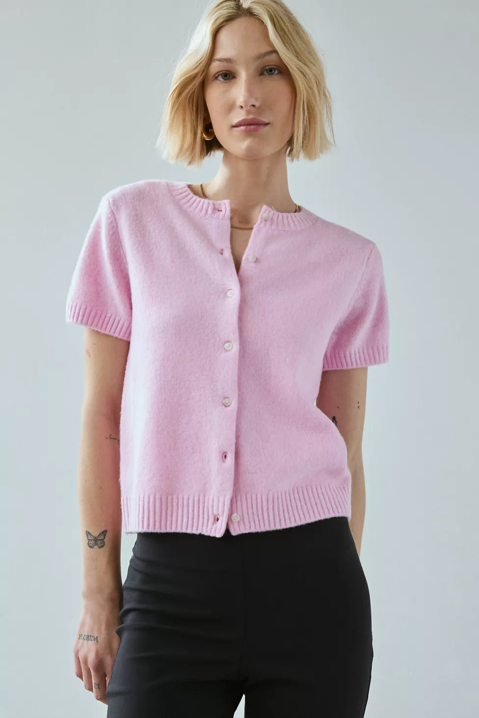 Kimchi Blue Rachel Short Sleeve Cardigan | Urban Outfitters (US and RoW)