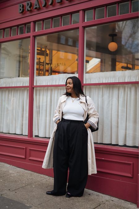 Recreating Zoe Kravitz outfit 🖤 

The trousers are Raey via Matches - ‘Giant pleat-front suit trousers’ (product number: 1521161) in a size UK14) 

#LTKeurope #LTKmidsize #LTKstyletip