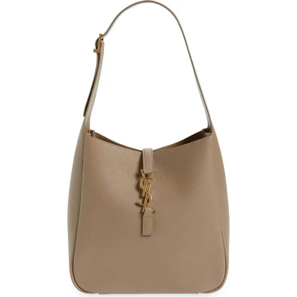 Saint Laurent Small Le 5 à 7 Leather Hobo in Dusty Grey at Nordstrom, Size No Size | Nordstrom