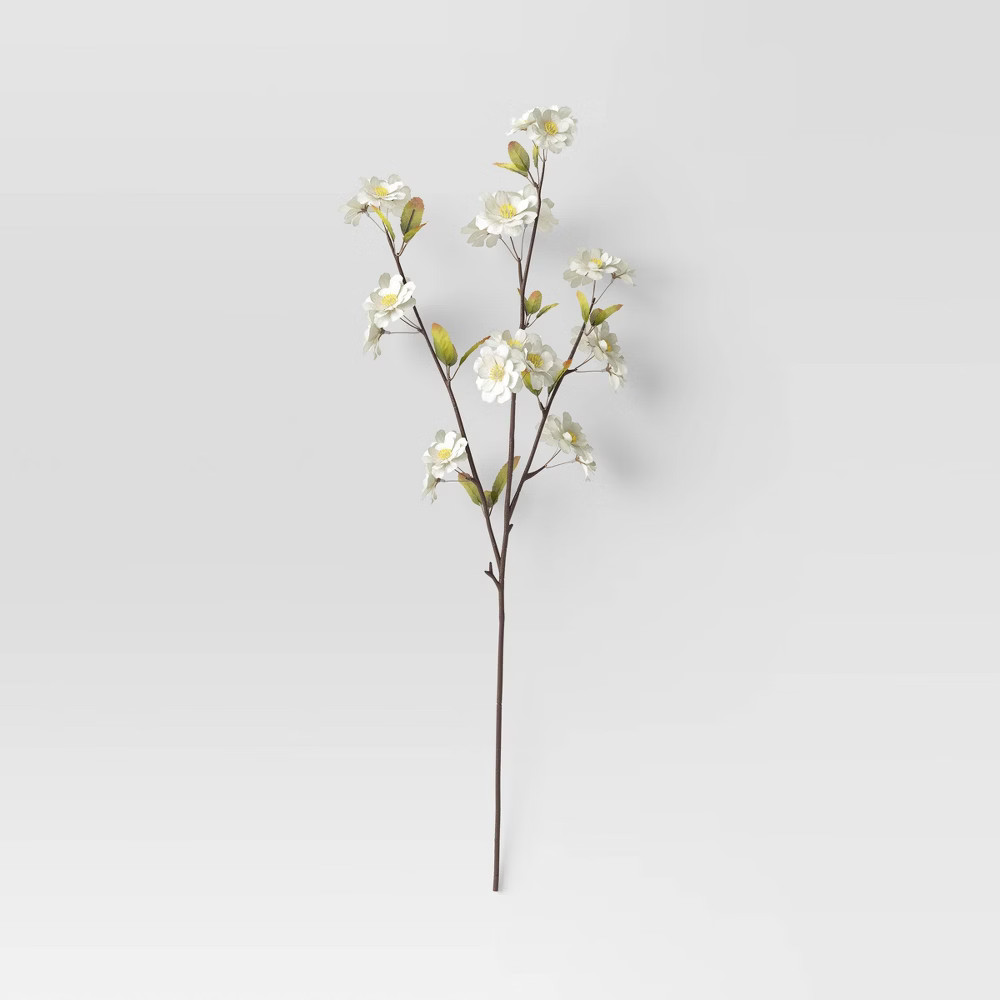28"" Artificial Cherry Blossom Stem White - Threshold | Target