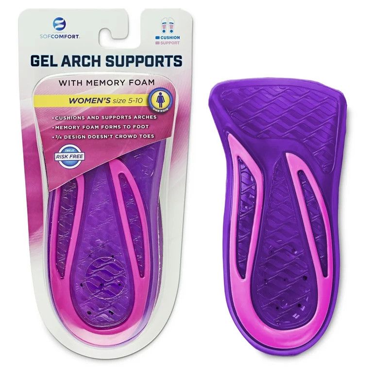 Gel Arch Support Memory Foam Insole Women's 5-10 | Walmart (US)