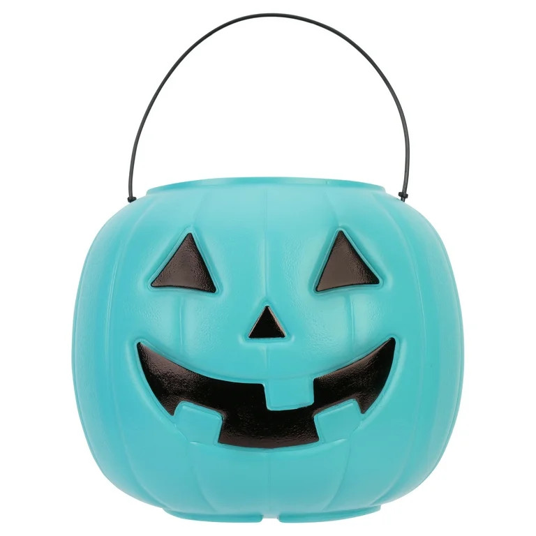 8" Pumpkin Pail, Teal, Halloween Treat Bucket, by Way to Celebrate | Walmart (US)