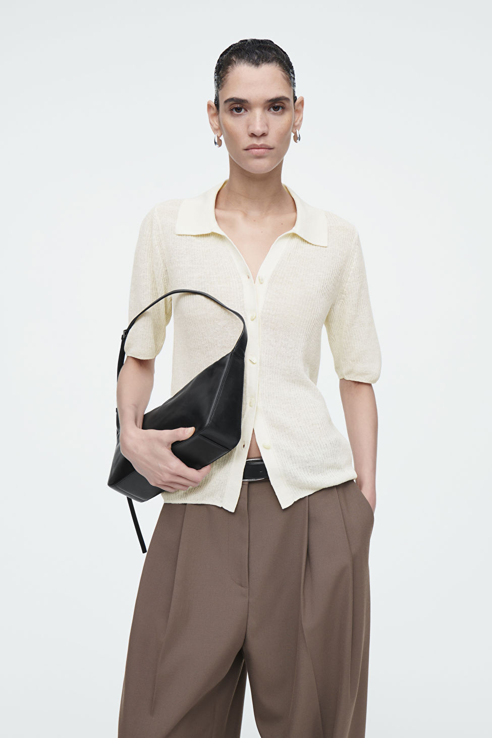 SHORT-SLEEVED KNITTED LINEN SHIRT | COS (EU)