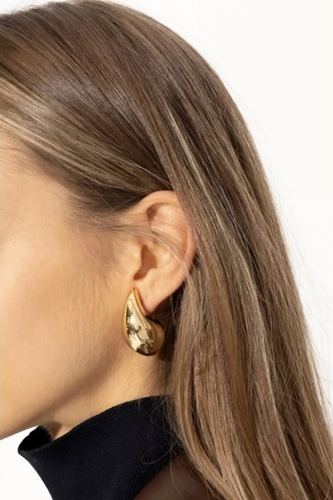 Kylie Earrings - Chunky Vintage Gold Earrings, Chunky Hoop Stud Earrings, 18K Gold Hoops, Platinu... | Etsy (US)